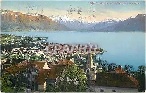 Cartes postales Chardonne vue s Vevey et les Alpes