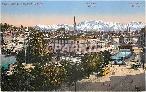 Cartes postales Zurich Bahnhofbrucke Tramway