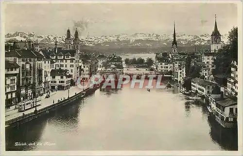 Cartes postales Zurich und die Alpen