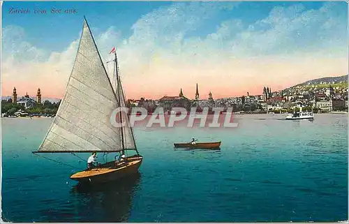 Cartes postales Zurich vom see aus Bateau