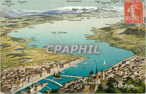 Cartes postales Geneve Lac Leman