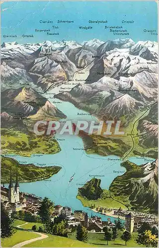 Cartes postales Luzern und der Vierwaldstattersee E Goets Phot Luzern