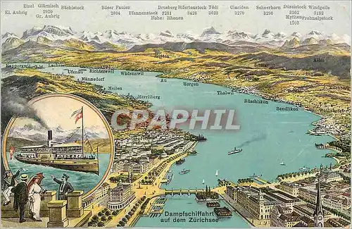 Cartes postales Dampfschiffahrt auf dem Zurichsee