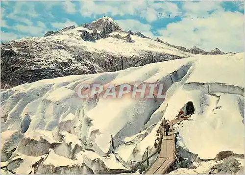 Moderne Karte Rhonegletscher Eisgrotte Grotte du rhone Engelberger Stans