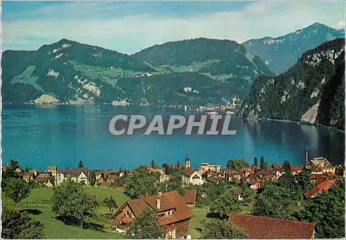 Cartes postales moderne Hergiswil See mit Burgenstock Vurlag Engelberger Stans