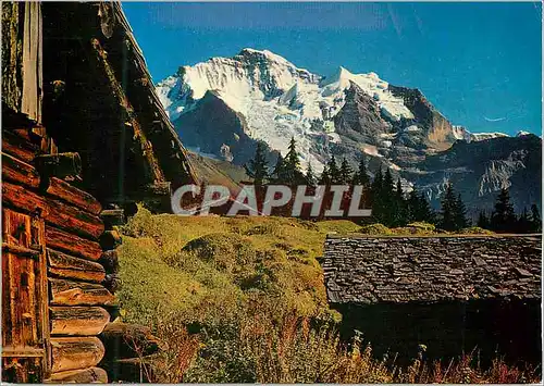 Cartes postales moderne Partie bei Wengen mit Jungfrau Foto und Verlag Jul Burch Lungern Druck Engadin Press Ag Samedan