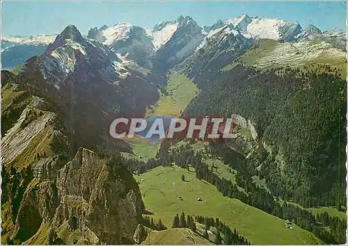 Cartes postales moderne Hoher Kasten Blick auf Santis und Samtisersee
