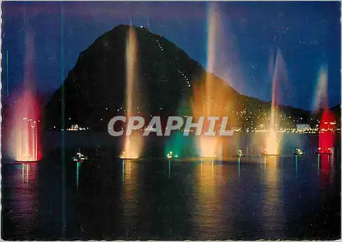 Cartes postales moderne Lugano di notte Lugano bei Nacht Lugano la nuit