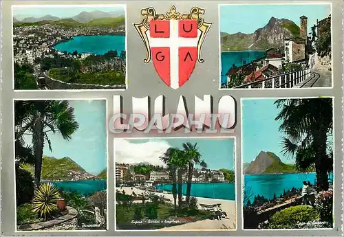 Cartes postales moderne Lugano Panorama Lago de Lugano