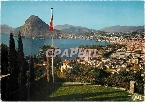 Cartes postales moderne Lugano Vista generale con il S Salvatore Ed Beccarelli C Lugano Foto a colori di A pancaldi
