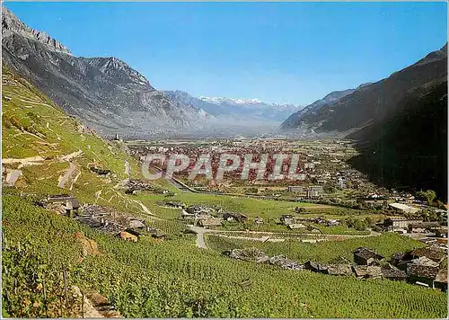 Moderne Karte Martigny son vignoble et la plaine du Rhone