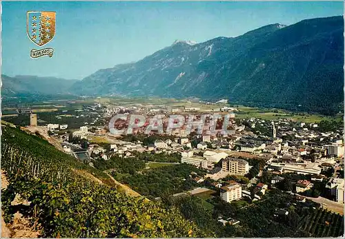 Moderne Karte Martigny Ma Vur generale depuis la Route du Col de la Forclaz