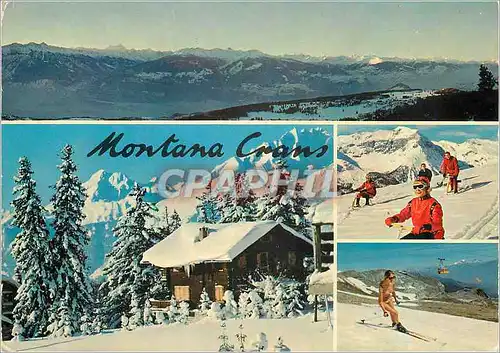 Cartes postales moderne Montana Crans Vue panoramique du Haut Plateau au fond les Alpes valaisannes
