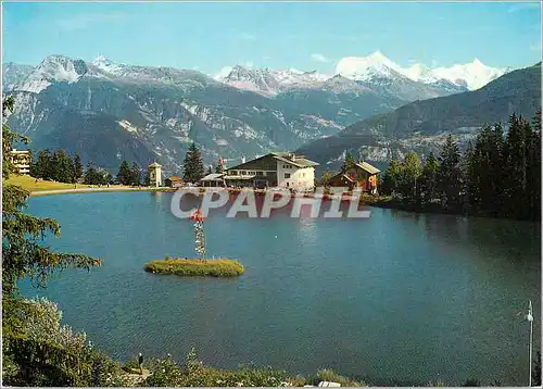 Cartes postales moderne Montana Crans alt Le lac Grenon et vue sur le Weisshorn Photoglob Wehrli S A Zurich Vevey