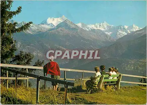 Cartes postales moderne Montana Crans alt Point de vue sur les m Weisshorn m Rothorn de Zinal m Ober Gabelhorn m Photogl