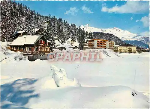 Moderne Karte Montana Crans alt m V S Suisse Au premier plan le Restaurant Pavillon des Sports Photoglob Wehrl