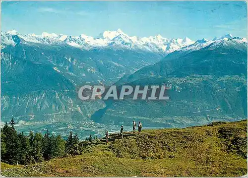 Cartes postales moderne Montana Crans Vue sur Sierre Val d Anniviers Weisshorn Photoglob Wehrli S A Zurich Vevey
