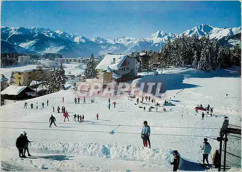 Cartes postales moderne Montana Crans alt m Les champs d exercice de l Ecole suisse de ski et la vue sur les Alpes