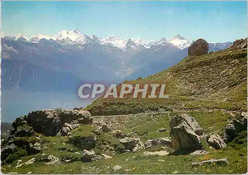 Cartes postales moderne Montana Crans Valais Suisse Environs des Violettes Chemin pour Beltra Lui et Croix d Err