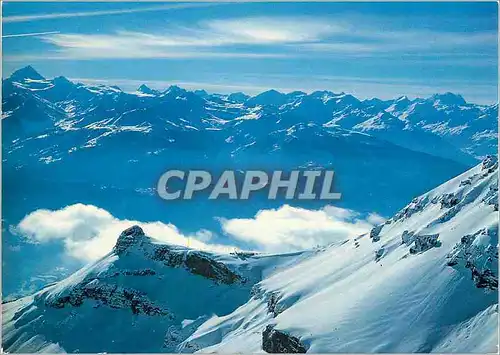 Moderne Karte Schweiz Suisse Switzerland Montana Crans alt Petit Bonvin alt m Alpes Valaisannes