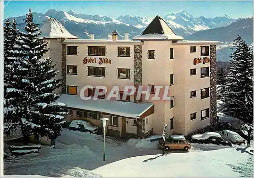 Moderne Karte Montana Crans alt m Hotel Aida Propr Fam A Bestenheider Fischer