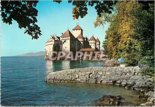 Moderne Karte Chateau de Chillon Chillon Schloss Castello di Chillon Reproduction interdite