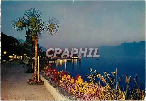 Cartes postales moderne Montreux Soiree sur les Quais Hotel Bristol Territet Montreux Iris Mexichrome Reproduction intre