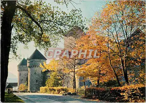 Moderne Karte Chateau de Chillon lac Leman Suisse