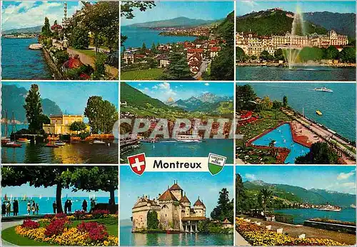 Moderne Karte Montreux Liberte et Patrie Helvetia