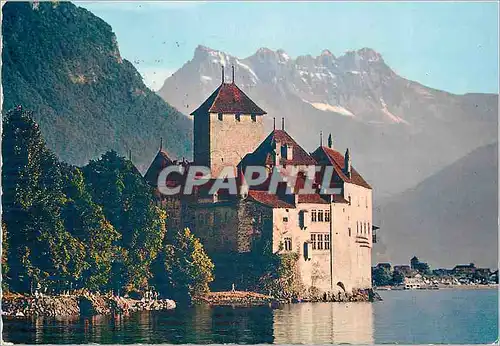 Cartes postales moderne Lac Leman Le Chateau de Chillon et les Dents du Midi Comptoir Suisse Luasanne 10 25 Sept 1960 He