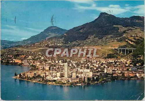 Cartes postales moderne Montreux Vue aerienne Ondes Ultra Dourtes reception radio amelioree