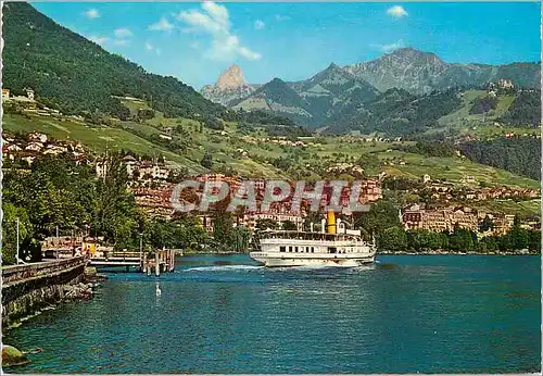 Cartes postales moderne Montreux Baie de Clarens Le Poste Aerienne Est Rapide et Sure Helvetia Europa