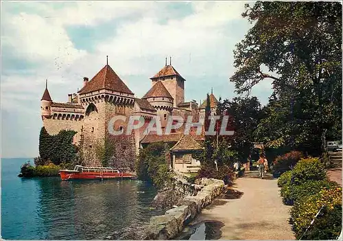 Cartes postales moderne Chillon Montreux Le Chateau vu du Sud Helvetia Iris Mexichrome