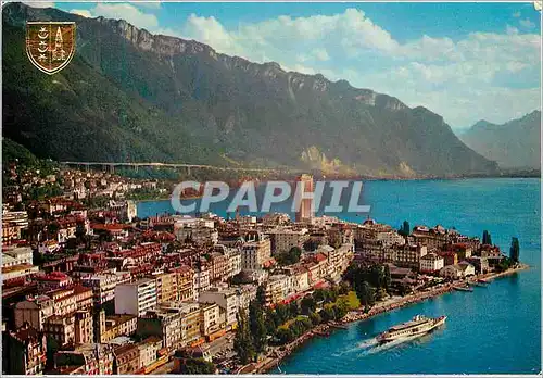 Cartes postales moderne Montreux La Grand Rue et le Dents barcadere Dei Haupstrasse und der Ausschiffung shafen Aigle ca