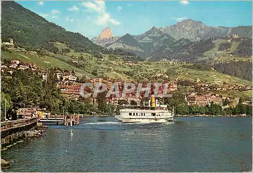 Cartes postales moderne Montreux Baie de Clarens Lac Leman Evian minutes de trajel qoutidiennes Haute Savoie