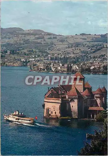 Moderne Karte Lac Leman Montreux Chateau de Chillon Ete Hiver Les Rousses Republique Francaise Mont de Marsan