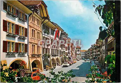 Moderne Karte Murten Morat Hauptgasse Grand Rue Helvetia Editions R Jeanneret Danner La Chaux de Fonds