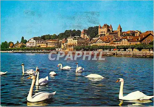 Cartes postales moderne Nyon Le Quai et le Chateau Helvetia Aidez Comite Internationa l de la Croix Rouge Reproduction i