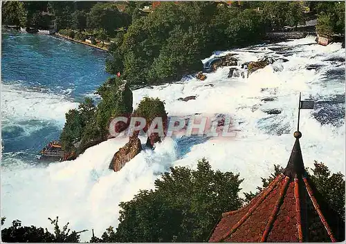 Moderne Karte Rheinfall Blick vom Schloss Laufen auf den Rheinfall La chute du Rhin depuis le chateau de Laufe