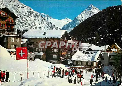 Moderne Karte Saas Fee mit Almagellerhorn Saas Fee Perle der Alpen Helvetia