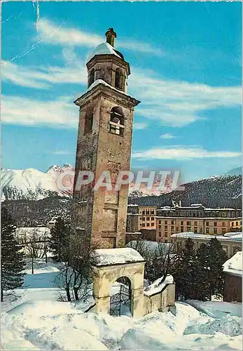 Cartes postales moderne St Moritz Schiefer Turm Tour inclinee Torre pendente Vorbeugen Heilen Verjungen Schweizer Heilba