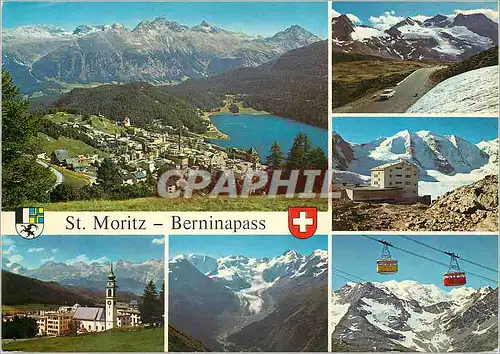 Moderne Karte St Moritz Berninapass St Moritz Bernina Pass Diavolezza Lagalp Pontresina Bernina Pontresina weg