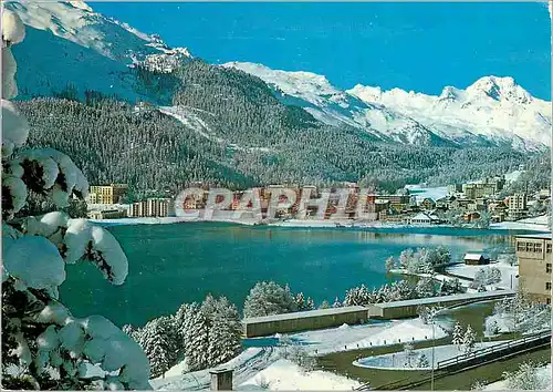 Moderne Karte St Moritz Bad mit Piz la Margna