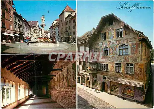 Cartes postales moderne Shaffhausen  Schweiz Oberstadt mit Vierrohrenbrunnen Munster Kreuzgang Haus zum Ritter