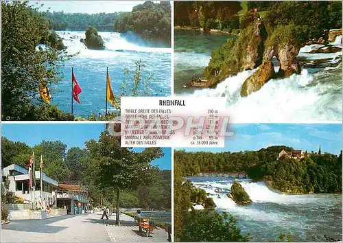 Cartes postales moderne Rheinfall Totale Breite Des Falles Totale Hohe des Falles Minimale Abfleusmenge Alter des Falles