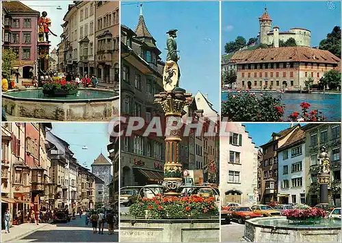 Moderne Karte Schweiz Suisse Switzerland Rheinstadt Schaffhausen