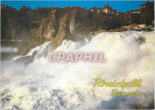 Cartes postales moderne Rheinfall Schweiz Rheinfall Totale Breite Des Falles Totale Hohe des Falles Tiefe des Rheinfallb