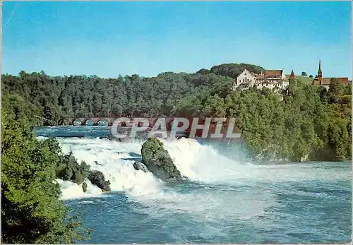 Cartes postales moderne Rheinfall mis Schoss Laufen Schweiz Zizers 17 Aug 1969 Ratlsche Bahn