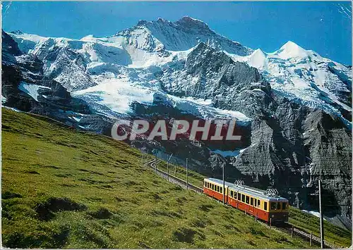 Cartes postales moderne Kleine Scheldegg mit Jungfrau Gedruckt in der Schweiz Jungfraujoch Train Funiculaire