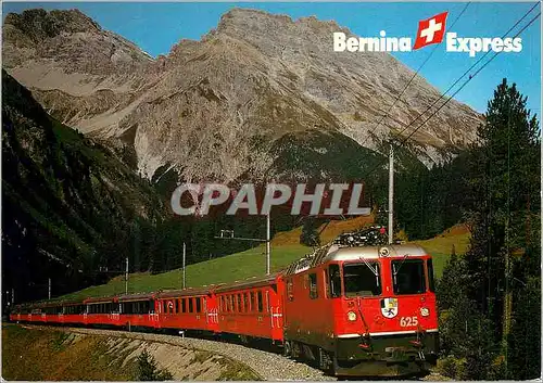 Cartes postales moderne Bernina Express Der Bernina Express der Rhatischen Bahn bei Preda mit dem Piz ela Train Funicula